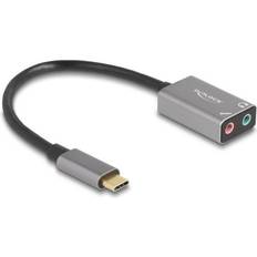 3.5 mm Jack - Ekstern Lydkort DeLock USB-C Til Hodetelefons Jakkadapter 24 Pin