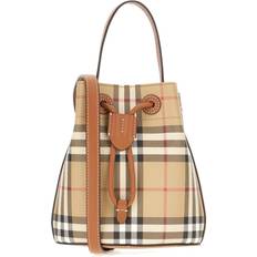 Burberry Bucket Bags Burberry Check Mini Bucket Bag - Beige