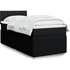 vidaXL Med Madras 100x200 cm Stof Sort Kontinentalseng