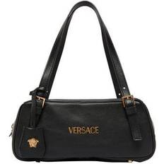 Black Leather Bowling Bag - Black