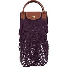 Longchamp Le Pliage Filet Large Mesh Handle Bag - Plum