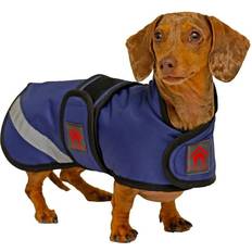Pets Firefoot Dachshund Fleece Lined Outdoor Dog Coat Navy S-14 in