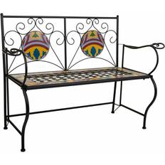 Garden & Outdoor Furniture Alexandra House Living Black Iron Tile 50 x 88 x 110 cm Garden Bench
