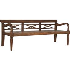 Teak Garden & Outdoor Furniture Home ESPRIT Dark Brown Teak 190 x 70 x 75 cm Garden Bench