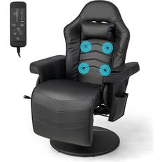 Gaming Chairs Costway Electric Massage Gaming Chair Black