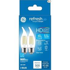 GE MySakku, Refresh LED Light Bulbs 60 Watt Eqv Daylight Decorative Clear Bulbs Medium Base (2 Pack)