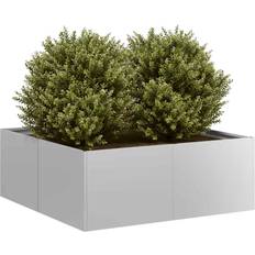 Stål Odlingslådor vidaXL Planteringskärl 80 x 80 x 30 cm Galvaniserat Stål
