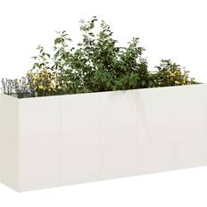Vita Odlingslådor vidaXL Planteringskärl Vit 200x40x80 cm Kallvalsat Stål