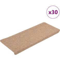 Beige Stair Carpets vidaXL Stair Mats Self-adhesive 30 pcs Beige 65x24.5x3.5 cm Beige