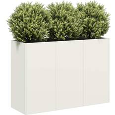 Vita Odlingslådor vidaXL Planteringskärl Vit 120x40x80 cm Kallvalsat Stål