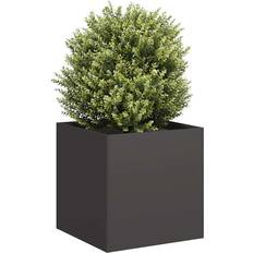 vidaXL Planter Black 40 x 40 x 40 cm Cold-rolled Steel 40x40x40cm