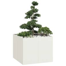 vidaXL Planter White 100 x 100 x 80 cm Steel