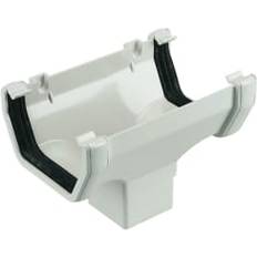 White Gutter FloPlast White Square Running Gutter Outlet 114mm