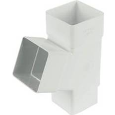 White Gutter FloPlast White 65mm Square Downpipe Branch