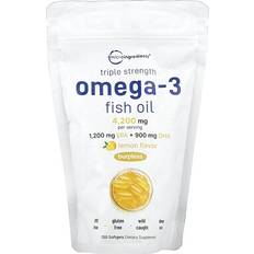 Micro Ingredients Omega-3 Fish Oil 3x Strength Lemon Flavor 4.200mg 120 Softgels