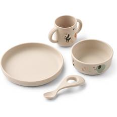 Børneservice Liewood Vivi Printed Tableware Set Grå