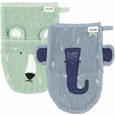 Washcloths Mr Polar Bear and Mrs Elephant 2pcs