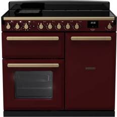 100cm - Red Cookers Rangemaster Estel Deluxe 100cm Induction Rangecooker Red