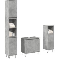 vidaXL Bathroom Furniture Set of 3 Grey