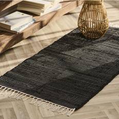 Ib Laursen Mattor Ib Laursen Bodenläufer aus Baumwolle 120 x 60 cm Schwarz Schwarz