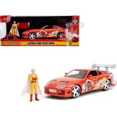 Scale Models & Model Kits Jada 1995 Toyota Supra Red with Graphics and Saitama Diecast Figure 'One Punch Man' (2015-2019) TV Series 1/24 Diecast Model