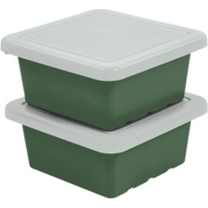 Green Storage Boxes ECR4Kids Square Bin with Lid 2-Pack