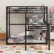 Latitude Run L-Shaped Metal Triple Twin Bunk Bed