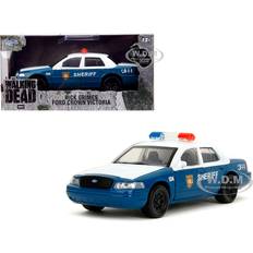 Scale Models & Model Kits Jada Rick Grimes Ford Crown Victoria "Sheriff" Blue and White "The Walking Dead" (2010-2022) TV Series "Hollywood Rides" Series 1/32 Diecast Model Car by