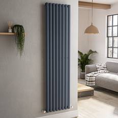 Radiators SORRENTO Anthracite Vertical Oval Designer Radiator 1800 x 472 mm