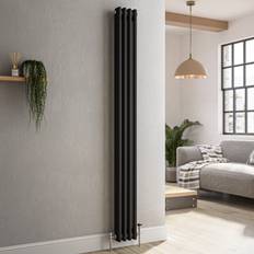 Radiators Reggio Midnight Black Vertical Double Column Radiator 1800 x 200 mm 1759 BTU