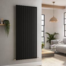 Radiators Riace Midnight Black Vertical Flat Designer Radiator 1600 x 680 mm