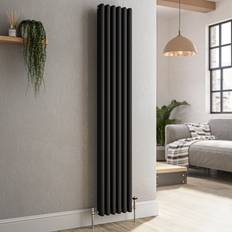 Water Radiators Reggio Registers Reggio Midnight Black Vertical Radiator 1500 x 290 mm