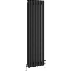 Water Radiators Reggio Registers Reggio Midnight Black Vertical Double Column Radiator 1500 x 470 mm 3715 BTU