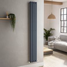 Radiators SORRENTO Anthracite Vertical Oval Designer Radiator 1800 x 236 mm