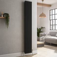 Water Radiators Reggio Registers Reggio Midnight Black Vertical Radiator 1800 x 290 mm 3327 BTU