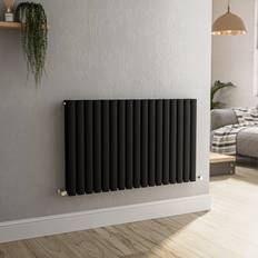 Radiators SORRENTO Midnight Black Horizontal Oval Designer Radiator 600 x 1003 mm