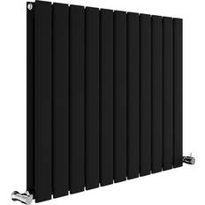 Radiators Riace Midnight Black Horizontal Flat Designer Radiator 600 x 748 mm