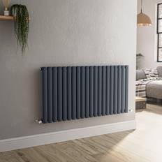 Radiators SORRENTO Anthracite Horizontal Oval Designer Radiator 600 x 1180 mm