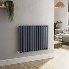 Radiators SORRENTO Anthracite Horizontal Oval Designer Radiator 600 x 767 mm