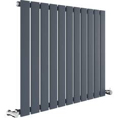 Radiators Riace Anthracite Horizontal Flat Designer Radiator 600 x 748 mm