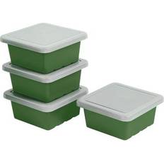 Green Storage Boxes ECR4Kids Square Bin with Lid 4-Pack