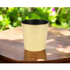 Pots, Plants & Cultivation Homeroots Gold Recycled Plastic Indoor Outdoor Round Pot Planter