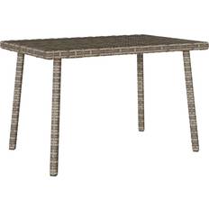 Synthetic Rattan Outdoor Coffee Tables vidaXL Garden Coffee Table Rectangular Grey 60 x 40 x 37 cm