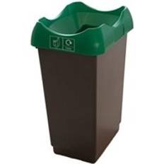 Cleaning Equipment & Cleaning Agents GPC Recycling Bin 50L Open Hole Grey Body Green Lid