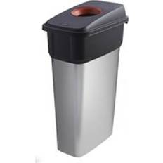 Cleaning Equipment & Cleaning Agents GPC Slim Bin Hole Lid 70L Silver Body Black/Red