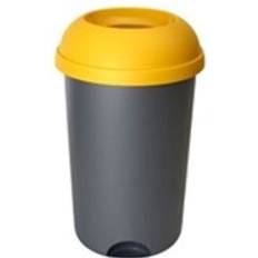 Cleaning Equipment & Cleaning Agents GPC Open Top Bin 50L Grey Body Yellow Lid