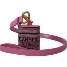 Hörlurar Dolce & Gabbana Elegant Läder Airpods Fodral Rosa ONE Size