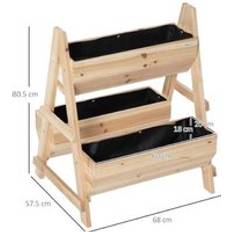 Pots, Plants & Cultivation OutSunny Wooden Elevated Garden Bed 51L