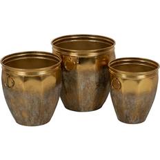 Pots, Plants & Cultivation BigBuy Garden Planter Golden Iron Set of 3 Units