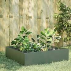 Pots, Plants & Cultivation Berkfield Home Garden Raised Bed 100 x 100 x 25 cm Olive Green